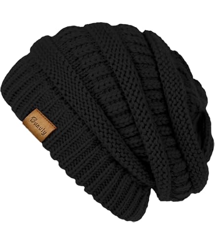 Unisex Winter Chunky Soft Stretch Cable Knit Slouch Beanie Skully